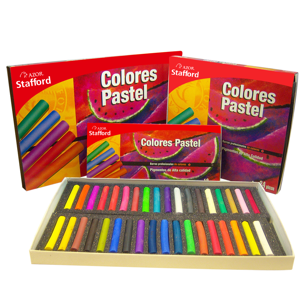 Pintura Barras Colores Pastel con 36 Stafford
